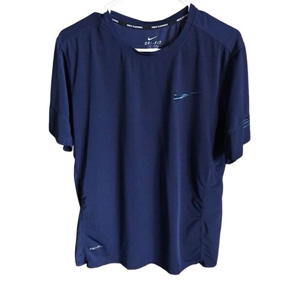 Nike Running Dri fit shirt Size XL blue athletic fit short sleeve - Picture 1 of 4